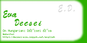 eva decsei business card